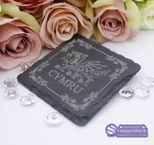 Welsh Dragon Slate Coaster