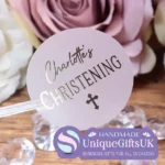 Custom Name Christening Foiled Stickers Matte Clear Foil