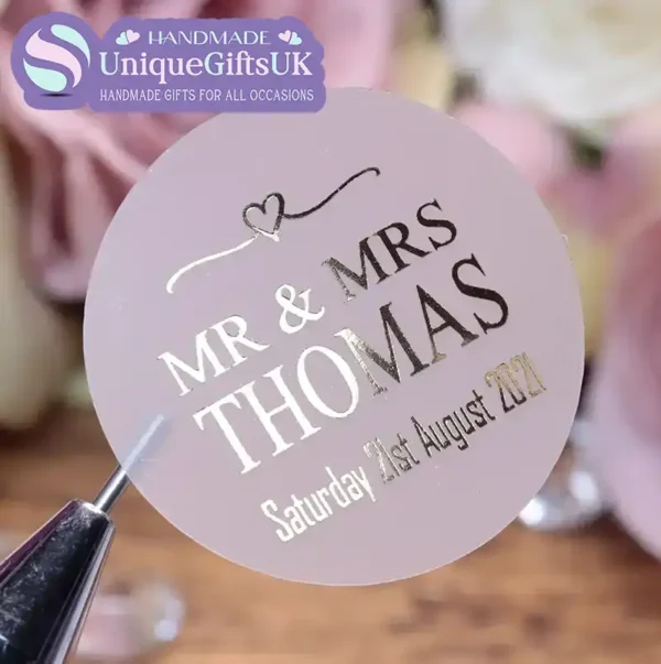 Wedding personalised Foiled Stickers