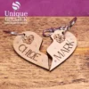 Personalised Couples Heart Keyring